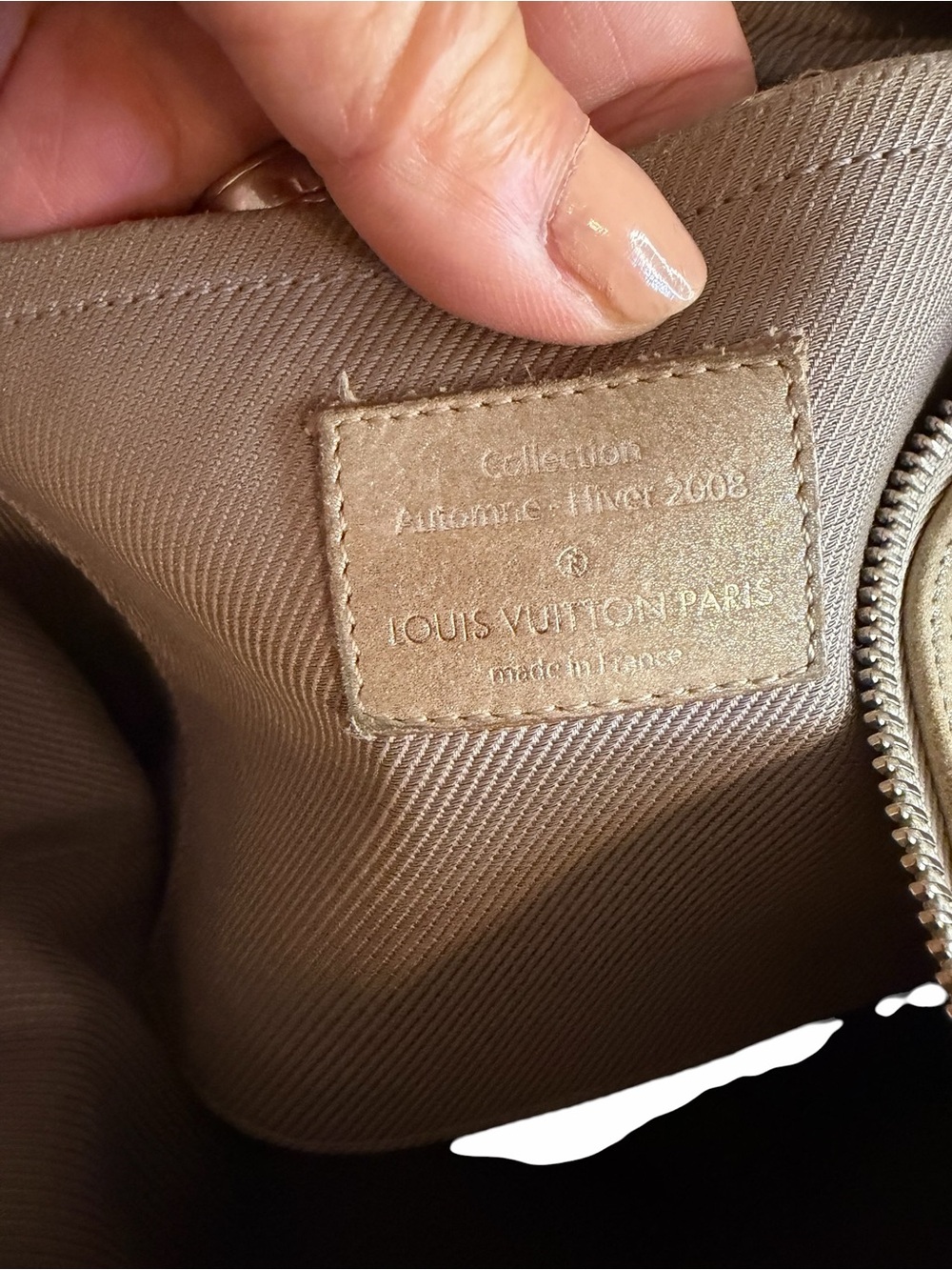 Louis Vuitton Taupe Monogram Leather Shoulder Bag with Tassel Charm - Picture 7 of 8